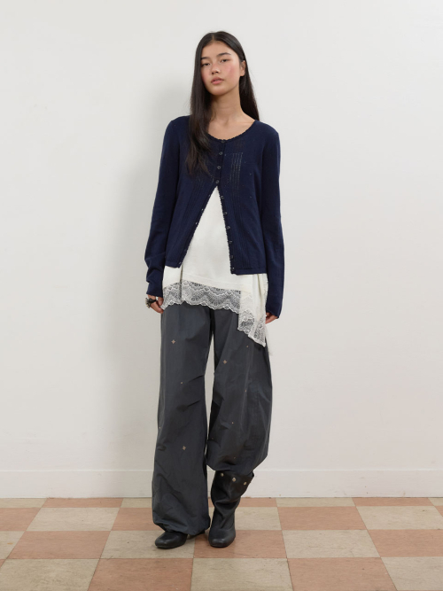 Embroided Barrel Parachute Pants MU2678PT804M