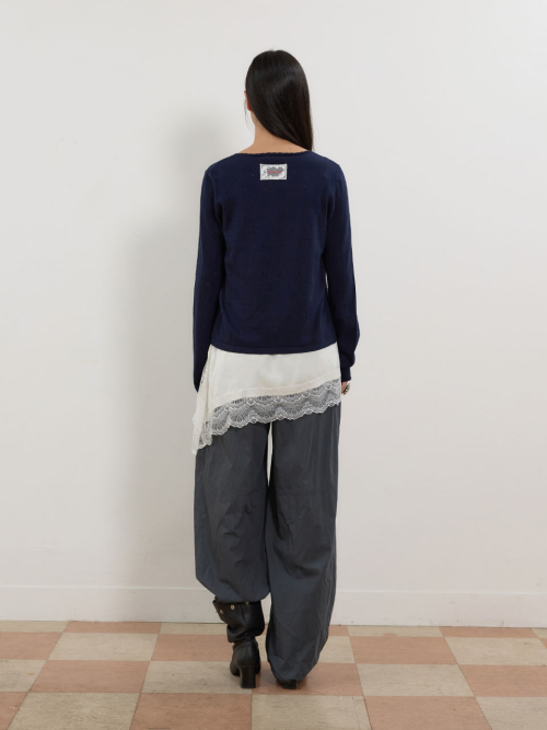 Embroided Barrel Parachute Pants MU2678PT804M