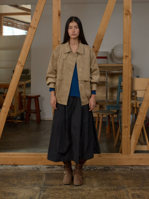 Yoke Pleated Midi Skirt MU2678SK801M