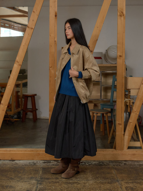 Yoke Pleated Midi Skirt MU2678SK801M
