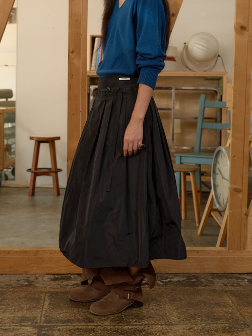 Yoke Pleated Midi Skirt MU2678SK801M
