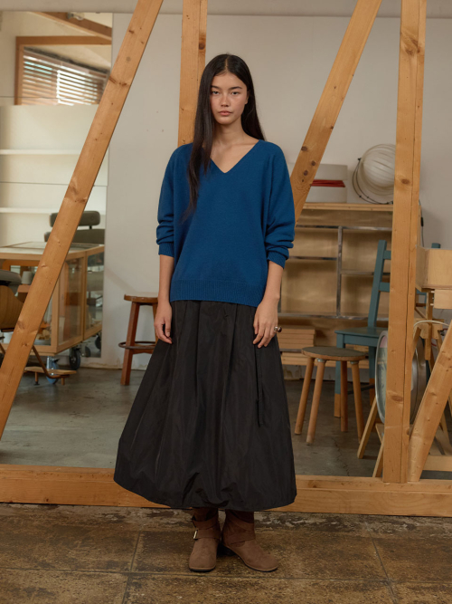 Yoke Pleated Midi Skirt MU2678SK801M