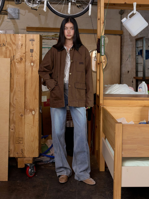 Side Panel semi wide Straight-Fit Denim Pants MU2678DN802M