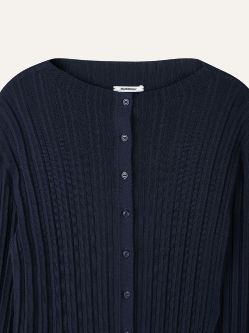 Pleated Knit Cardigan MU2678CD801M