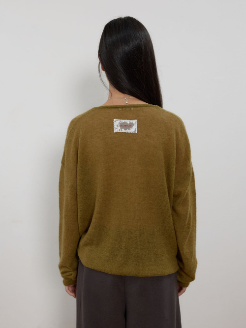 Layered V-Neck Knit Pullover MU2678PO802M