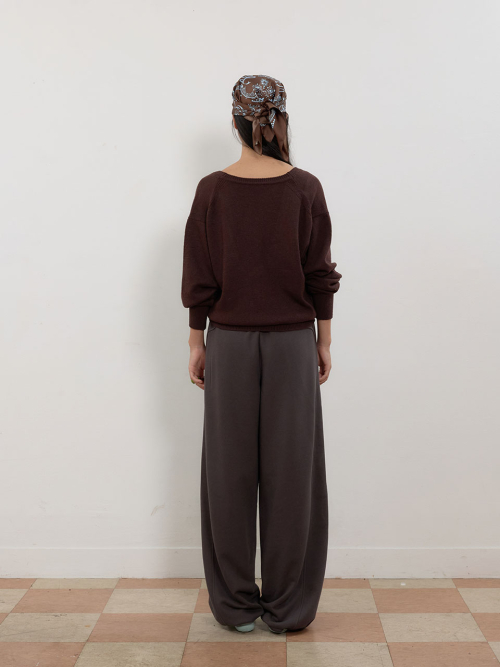Deep Scoop-Neck Knit Pullover MU2678PO803M