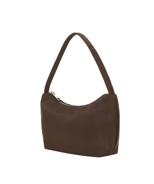 NICOLE NYLON MINI HOBO BAG_BROWN