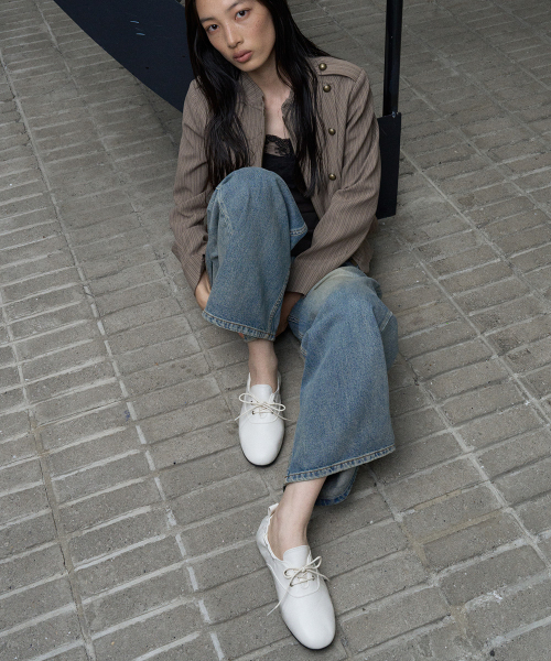 리브 셔링 옥스포드 로퍼 아이보리