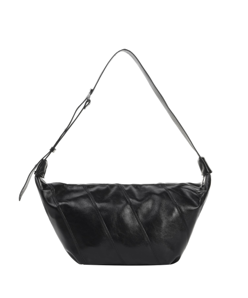 CRYSTAL PANEL HOBO BAG_BLACK