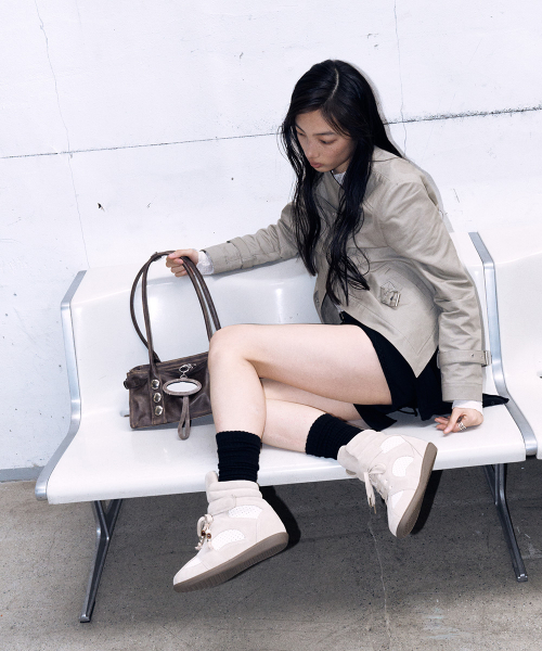 핑킹 리프트 하이탑 스니커즈 아이보리