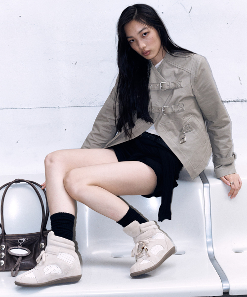 핑킹 리프트 하이탑 스니커즈 아이보리