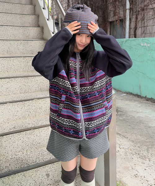 BIG BUTTON MINI SHORTS [CHARCOAL]
