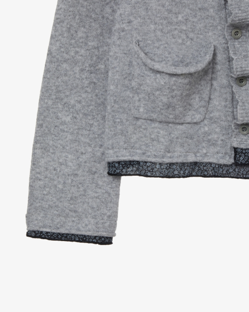 WRINKLE LAYERED CARDIGAN [CHARCOAL]