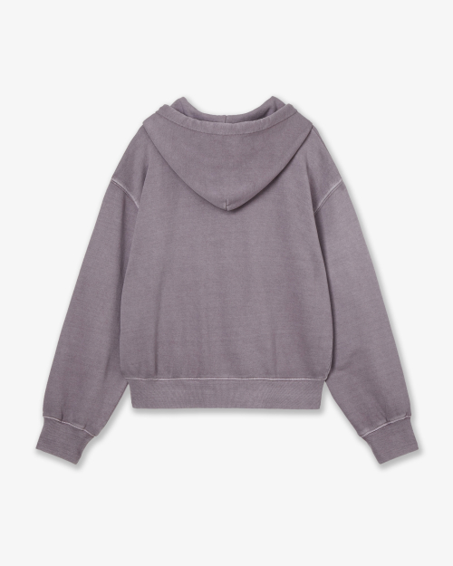 WEB LOGO WASHED HOOD ZIP UP [PURPLE GREY]