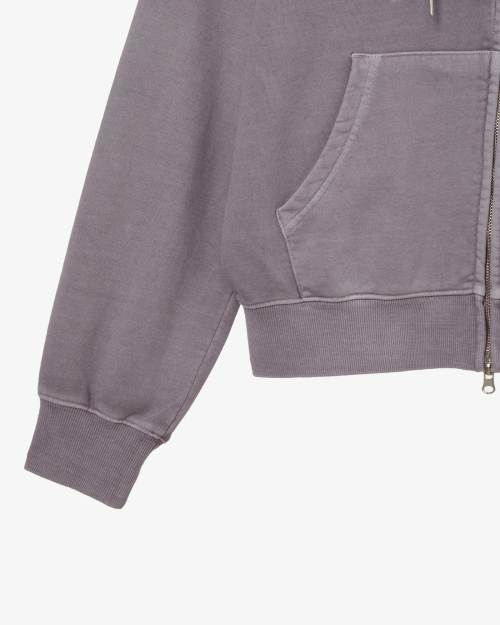 WEB LOGO WASHED HOOD ZIP UP [PURPLE GREY]