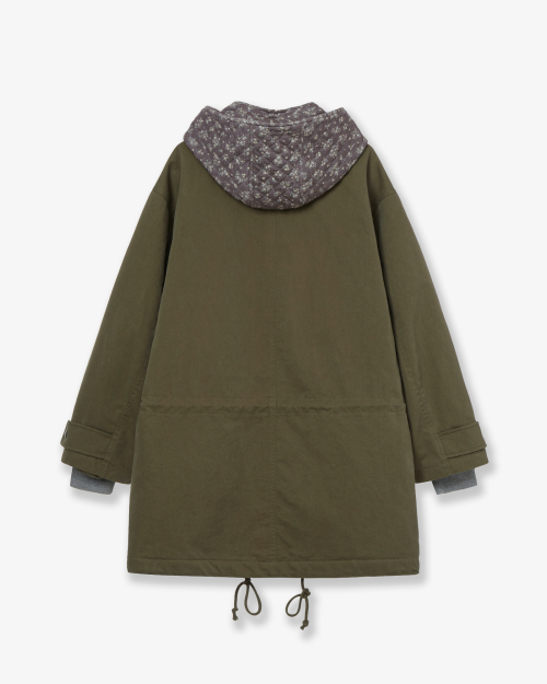 FLOWER BLOCK FIELD JACKET [OLIVE]