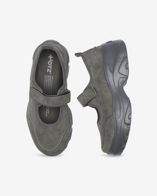 Lomita Platform Suede Velcro Shoes Gray OZSQGA352G