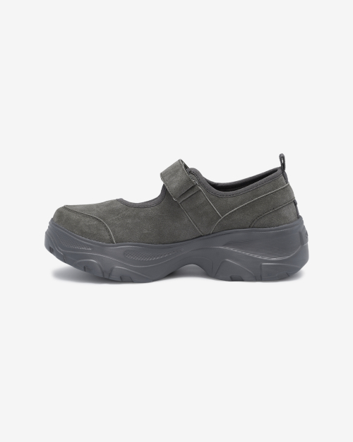 Lomita Platform Suede Velcro Shoes Gray OZSQGA352G