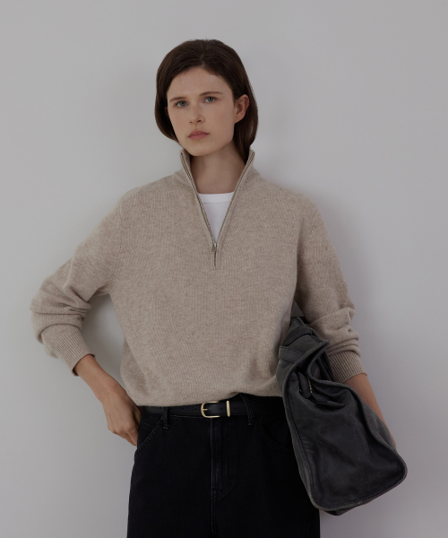 Quarter-Zip Half Mock-Neck Pullover