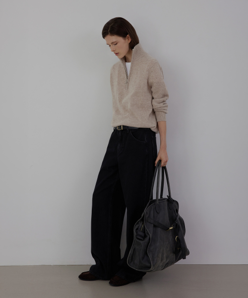 Quarter-Zip Half Mock-Neck Pullover