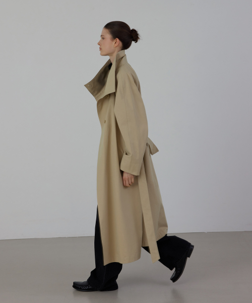 Camille High-Neck Trench Coat