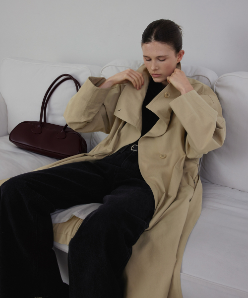 Camille High-Neck Trench Coat