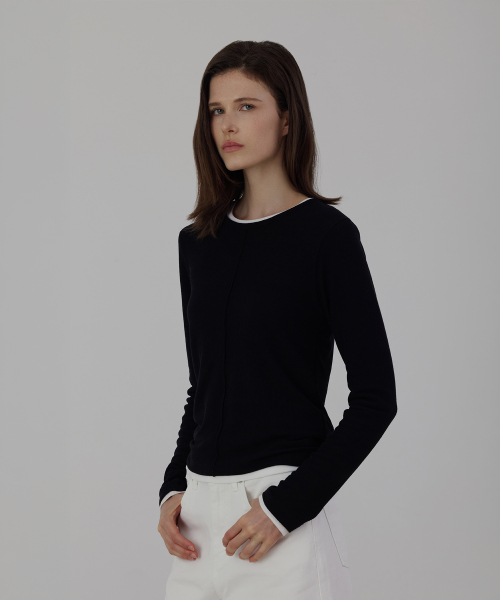 Silket Fine-Ribbed Center-Seam Top