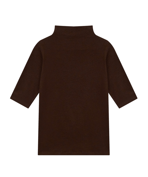 Fluid Wool Mock-Neck Half-Sleeve Tee