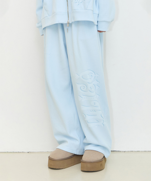 ORNAMENT WAFFLE PANTS BLUE