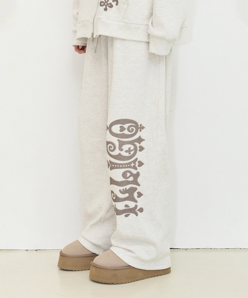 ORNAMENT WAFFLE PANTS OATMEAL