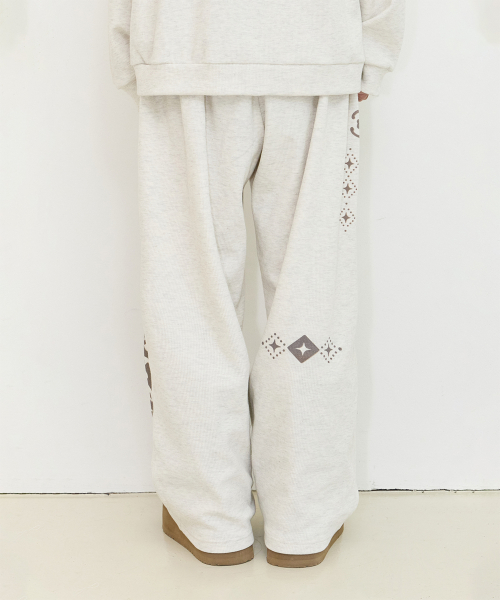 ORNAMENT WAFFLE PANTS OATMEAL