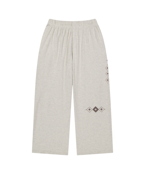 ORNAMENT WAFFLE PANTS OATMEAL