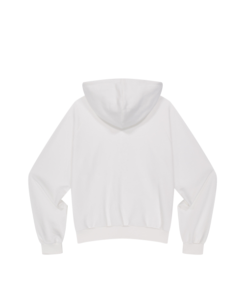 BUTTON COLOR BLOCK HOODIE JACKET WHITE