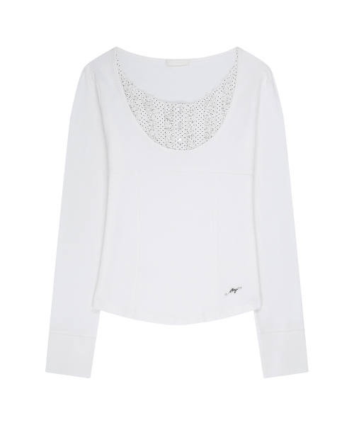 RUFFLE LAYERED LONG SLEEVE DOT
