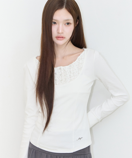 RUFFLE LAYERED LONG SLEEVE FLOWER