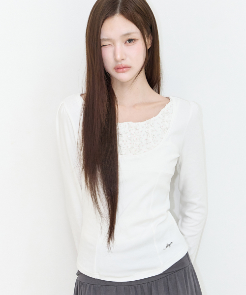 RUFFLE LAYERED LONG SLEEVE FLOWER