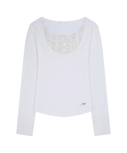 RUFFLE LAYERED LONG SLEEVE FLOWER