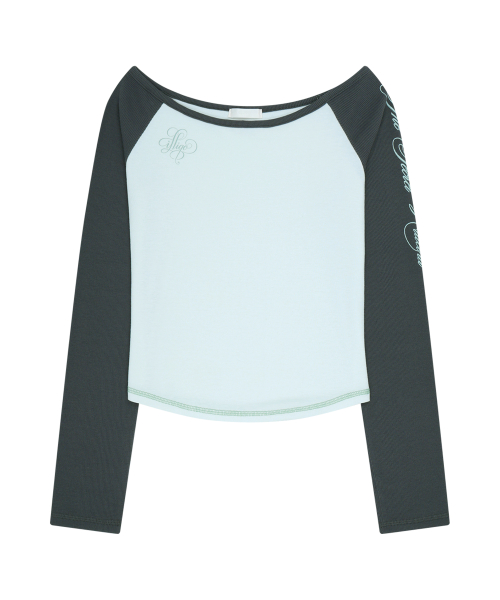 LETTERING COLOR-BLOCK LONG SLEEVE MINT