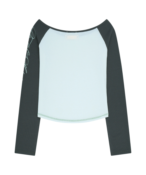 LETTERING COLOR-BLOCK LONG SLEEVE MINT