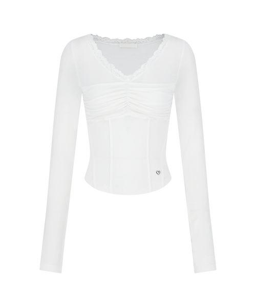 LACE CORSET LONG SLEEVE WHITE