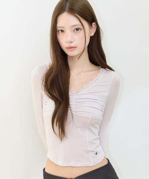 LACE CORSET LONG SLEEVE PINK