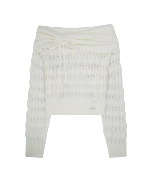 PUNCHING LOOSE OFF SHOULDER KNIT IVORY