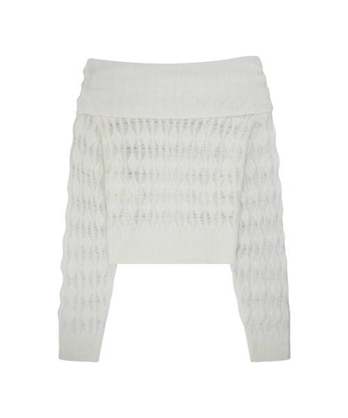 PUNCHING LOOSE OFF SHOULDER KNIT IVORY
