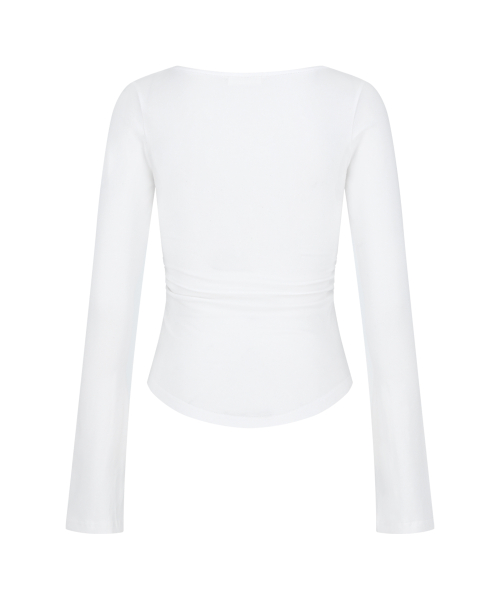 SMOCK SQUARE NECK LONG SLEEVE WHITE