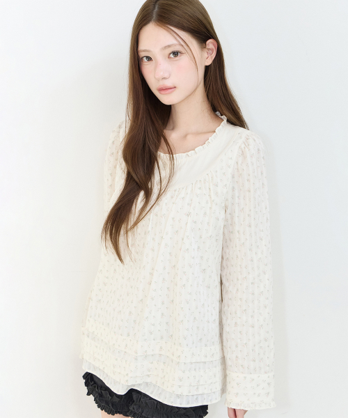 COTTAGE FRILL BLOUSE IVORY