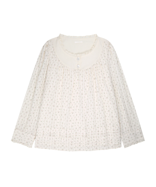 COTTAGE FRILL BLOUSE IVORY