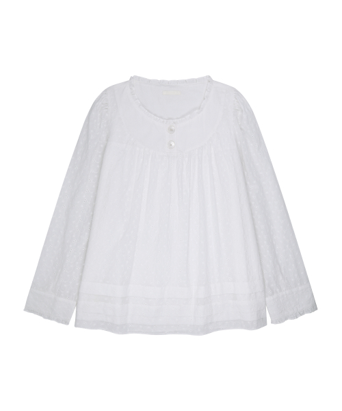 COTTAGE FRILL BLOUSE WHITE