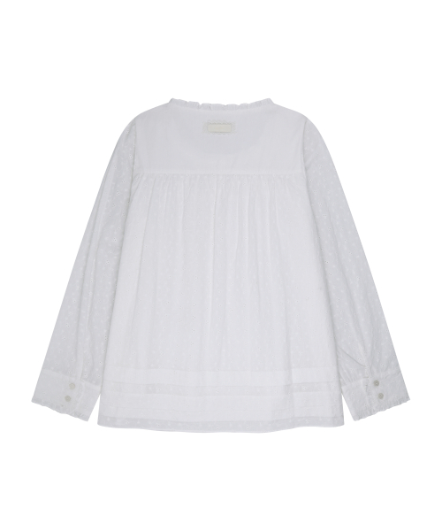 COTTAGE FRILL BLOUSE WHITE