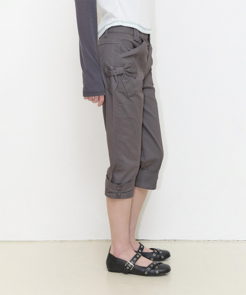 TWIN BOW CAPRI PANTS CHARCOAL