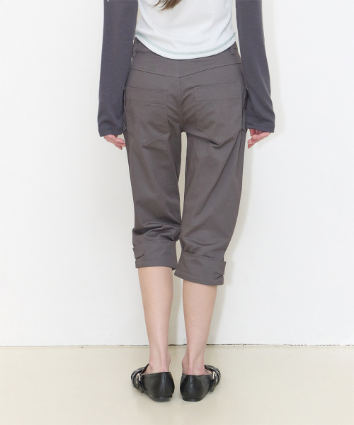 TWIN BOW CAPRI PANTS CHARCOAL